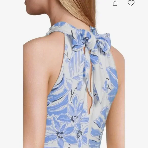 Lilly Pulitzer Montecito Skirted Romper – Blue Floral | Size L | New Without Tag - Picture 4 of 4